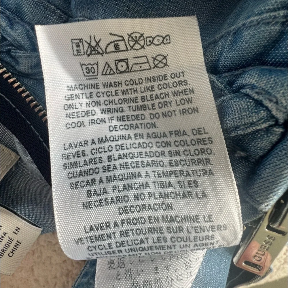 Women’s Guess Wide Leg Denim Halter Jumpsuit - Picture 7 of 16